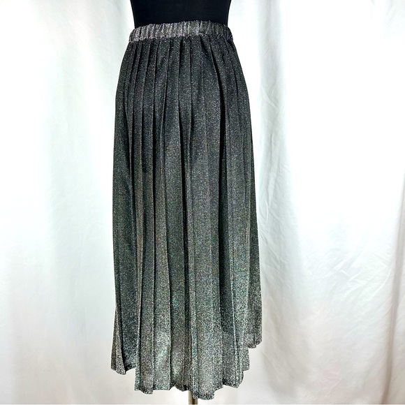 VINTAGE SPARKLY PLEATED MIDI SKIRT - Picture 4 of 8